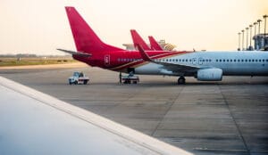Families arriving at Palma Mallorca Airport
