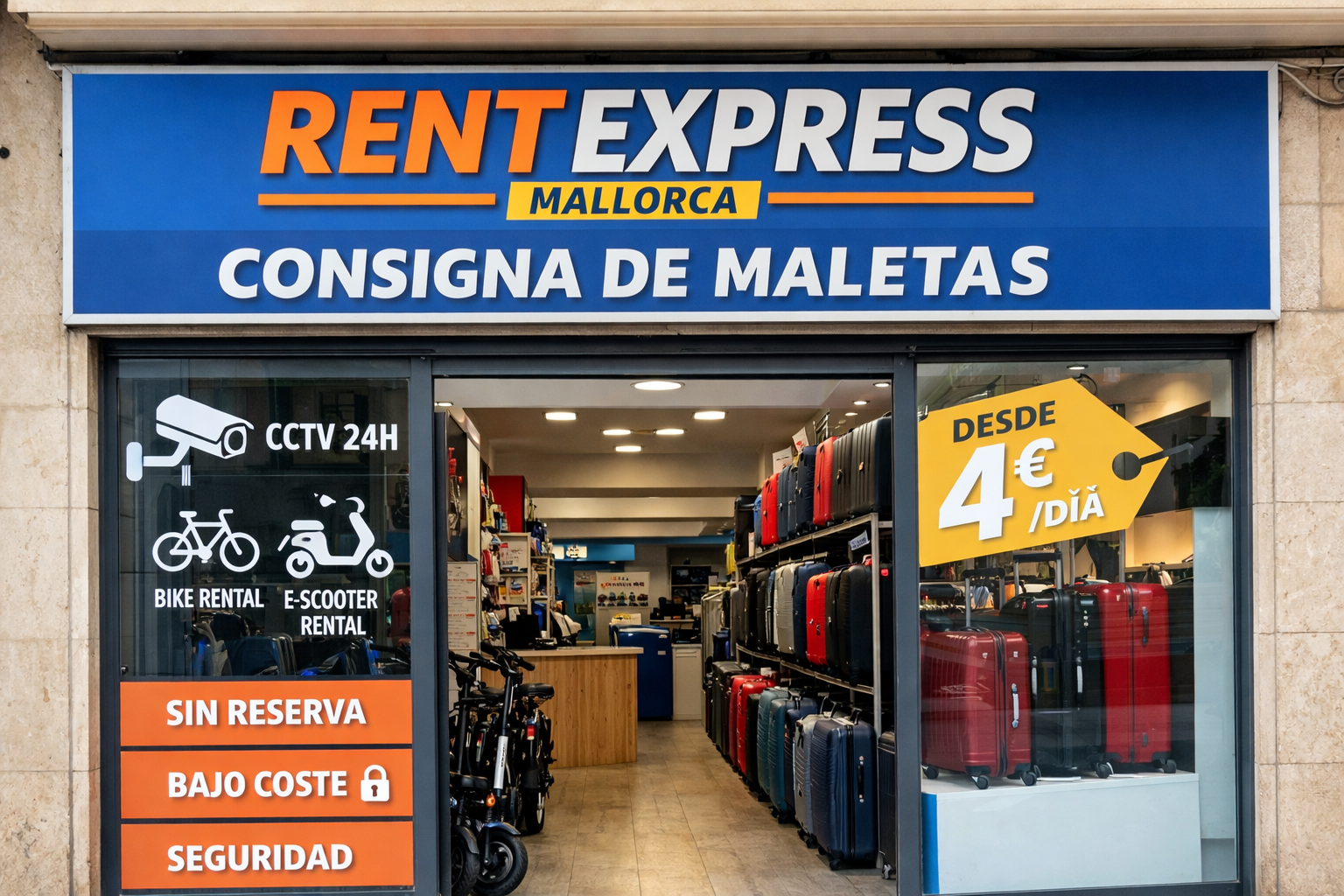 Consigna de maletas Rent Express Mallorca en Palma centro