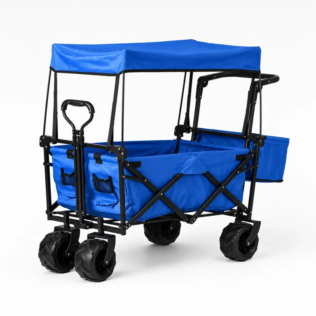 Alquiler de carrito de playa plegable con toldo en Mallorca