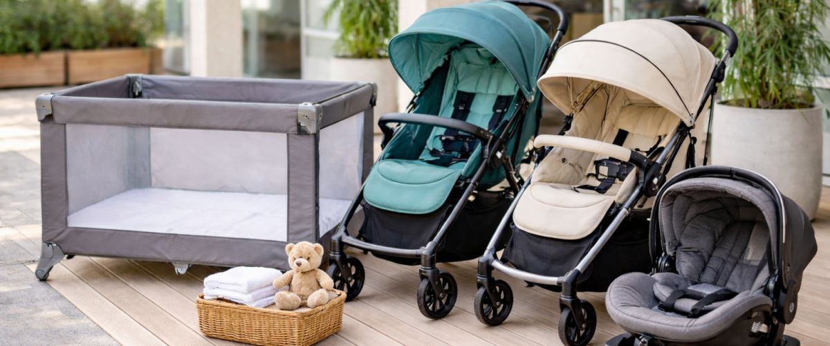 baby equipment rental Mallorca stroller travel cot car seat